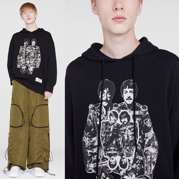 Stella McCartney Beatles Get Back‎ Sgt Pepper Black Print Hoodie Sweatshirt S - Picture 11 of 11
